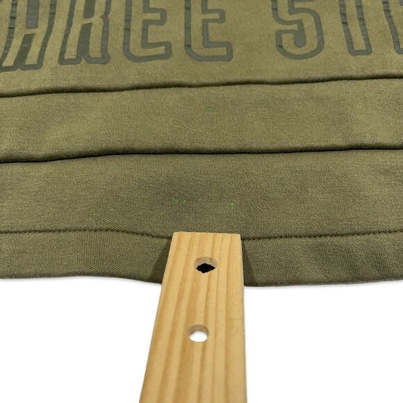 Adidas Women’s Sweatshirt Crop Crew Neck Olive Green Size Small Three Stripe - Picture 4 of 11